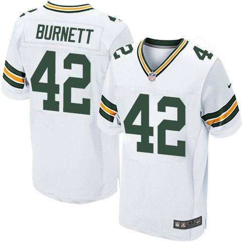 Nike Packers #42 Morgan Burnett White Men's Stitched NFL Elite Jerseys