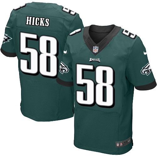 Nike Eagles #58 Jordan Hicks Midnight Green Team Color Men's NFL Elite Jerseys