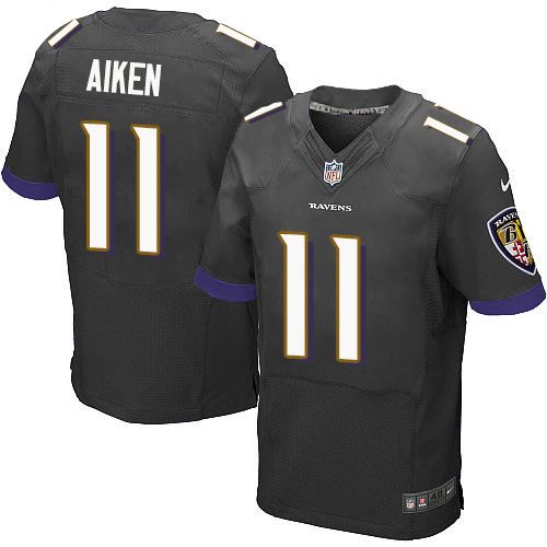 Nike Ravens #11 Kamar Aiken Black Alternate Men's Stitched NFL Elite Jersey
