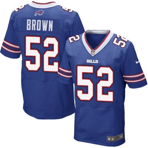 Nike Bills #52 Preston Brown Royal Blue Team Color Men's Stitched NFL Elite Jersey