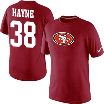 Nike San Francisco 49ers #38 Jarryd Hayne Name & Number NFL T-Shirt Red