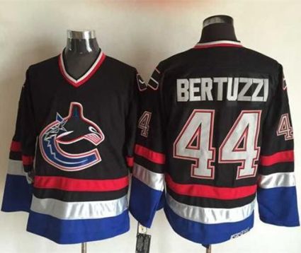 Canucks #44 Todd Bertuzzi Black Blue CCM Throwback Stitched NHL Jerseys