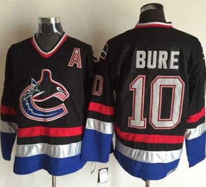 Canucks #10 Pavel Bure Black Blue CCM Throwback Stitched NHL Jerseys
