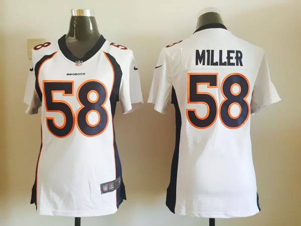 Women Nike Denver Broncos #58 Von Miller White Stitched NFL Jersey