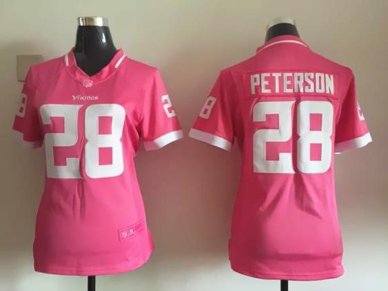Women's Nike Minnesota Vikings #28 Adrian Peterson 2015 Pink Bubble Gum NFL Jersey