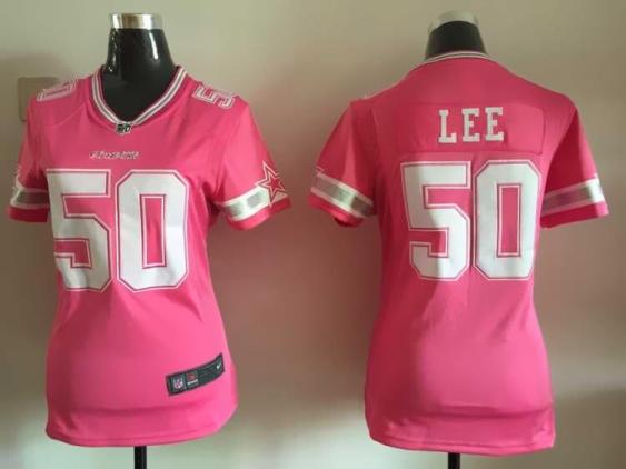 Women Nike Dallas Cowboys #50 Sean Lee 2015 Pink Bubble Gum NFL Jersey