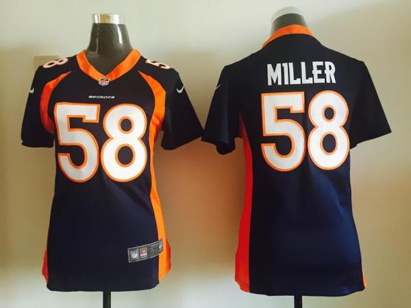 Women Nike Denver Broncos #58 Von Miller Blue Stitched NFL Jersey