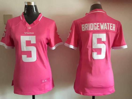 Women's Nike Vikings #5 Teddy Bridgewater 2015 Pink Bubble Gum NFL Jersey