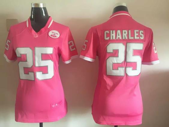 Women's Nike Kansas City Chiefs #25 Jamaal Charles 2015 Pink Bubble Gum NFL Jersey