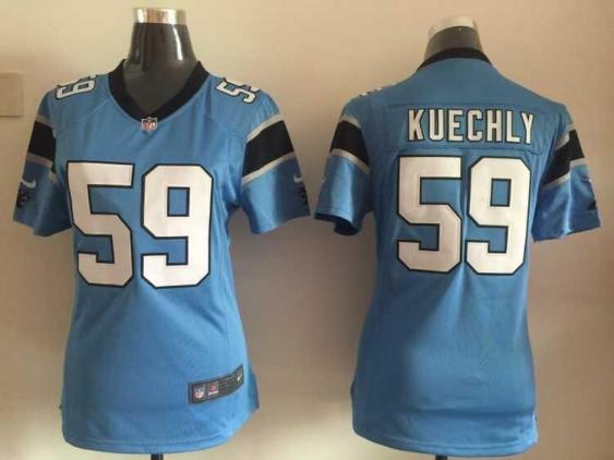 Women's Nike Panthers #59 Luke Kuechly Blue Stitched NFL Jersey