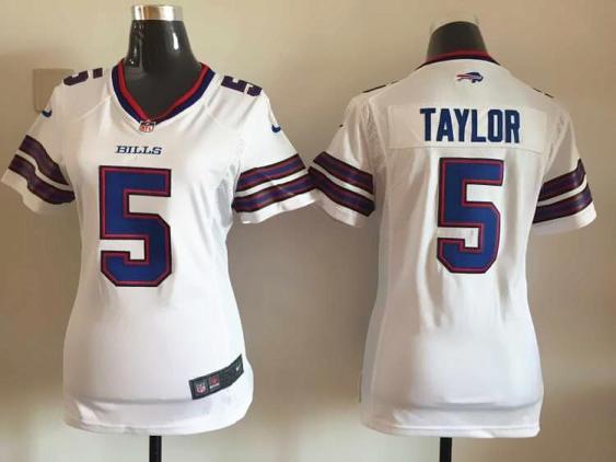 Women Nike Bills #5 Tyrod Taylor White Stitched NFL Jersey