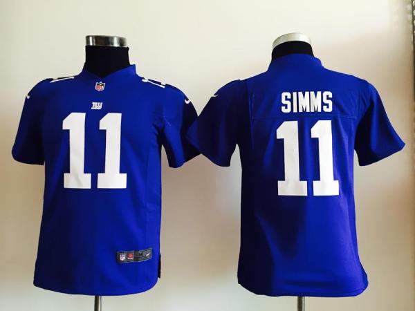 Youth Nike New York Giants 11 Phil Simms Royal Blue Stitched NFL Jersey