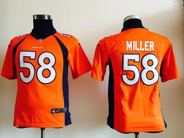 Youth Nike Denver Broncos 58 Von Miller Orange Stitched NFL Jersey