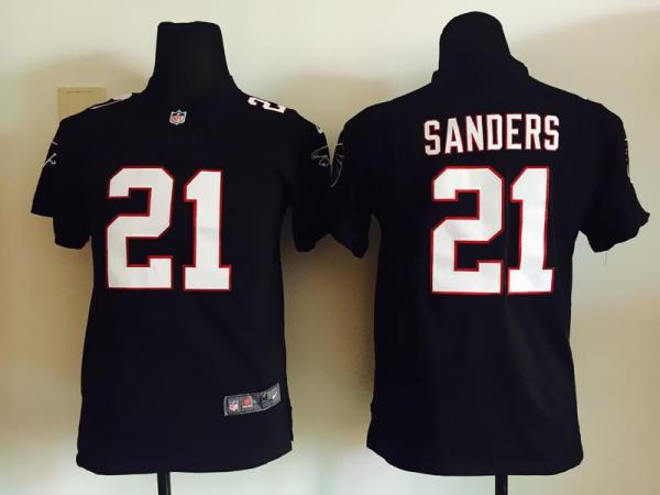Youth Nike Atlanta Falcons 21 Deion Sanders Black Stitched NFL Jersey
