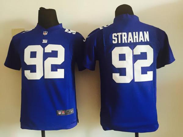 Youth Nike Giants #92 Michael Strahan Blue Stitched NFL Jersey