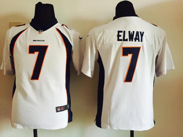 Youth Nike Broncos #7 John Elway White Stitched NFL Jersey