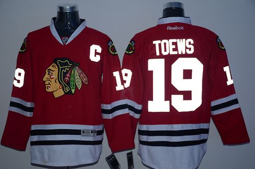 Blackhawks #19 Jonathan Toews Red Reflective Version Stitched NHL Jerseys