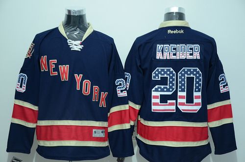 Rangers #20 Chris Kreider Navy Blue USA Flag Fashion Stitched NHL Jerseys