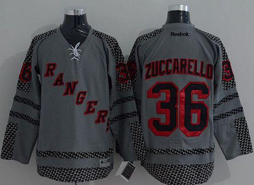 Rangers #36 Mats Zuccarello Charcoal Cross Check Fashion NHL Jerseys