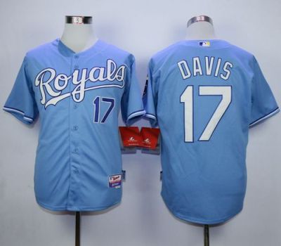 Royals #17 Wade Davis Light Blue Alternate 1 Cool Base Stitched Baseball Jersey