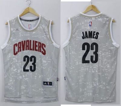 Cavaliers #23 LeBron James Grey City Light Stitched NBA Jersey