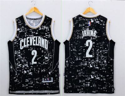 Cavaliers #2 Kyrie Irving Black City Light Stitched NBA Jersey