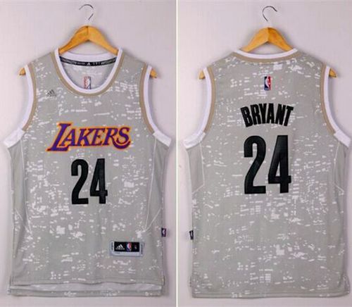 Lakers #24 Kobe Bryant Grey City Light Stitched NBA Jersey
