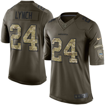 Nike Seattle Seahawks #24 Marshawn Lynch Green Salute To Service Limited NFL Jersey