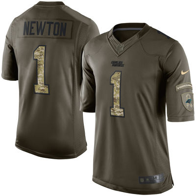 Nike Carolina Panthers #1 Cam Newton Green Salute To Service Limited NFL Jersey