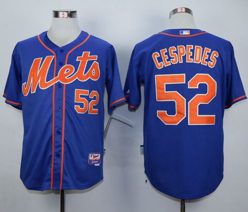 Mets #52 Yoenis Cespedes Blue Alternate Home Baseball Jersey