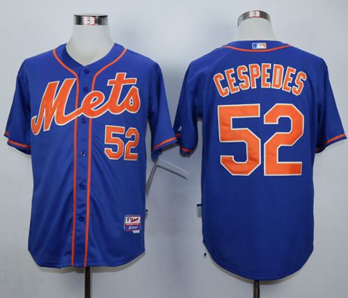 Mets #52 Yoenis Cespedes Blue Alternate Home Baseball Jersey Mets #52 Yoenis Cespedes Blue Alternate Home Baseball Jersey