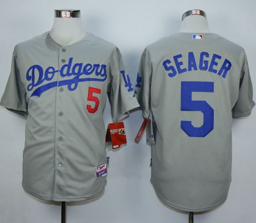 Dodgers #5 Corey Seager Grey Cool Base Stitched Baseball Jersey