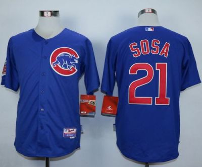Cubs #21 Sammy Sosa Blue Alternate Cool Base Stitched Baseball Jersey