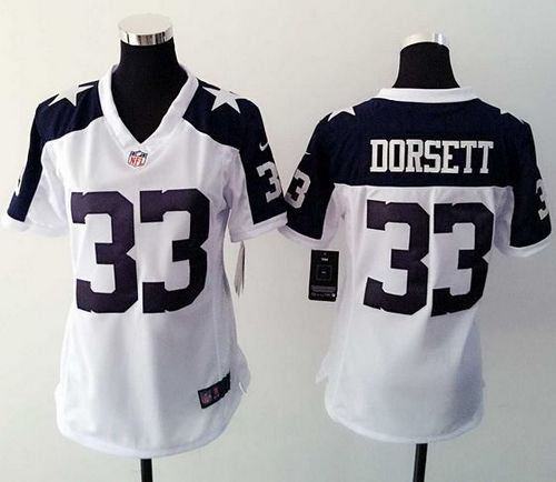 Women Nike Cowboys #33 Tony Dorsett White Thanksgiving Throwback NFL Jerseys