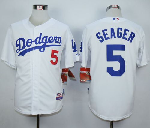 Dodgers #5 Corey Seager White Cool Base Stitched Baseball Jersey