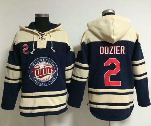 Minnesota Twins #2 Brian Dozier Navy Blue Sawyer Hooded Sweatshirt MLB Hoodie