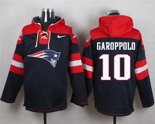 Nike New England Patriots #10 Jimmy Garoppolo Navy Blue Player Pullover NFL Hoodie