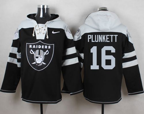 Nike Oakland Raiders #16 Jim Plunkett Black Player Pullover NFL Hoodie