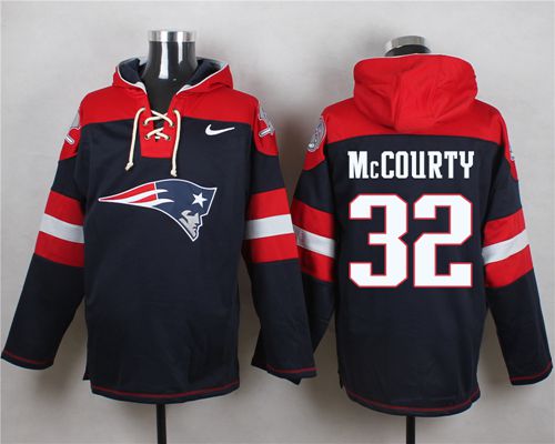 Nike New England Patriots #32 Devin McCourty Navy Blue Player Pullover NFL Hoodie