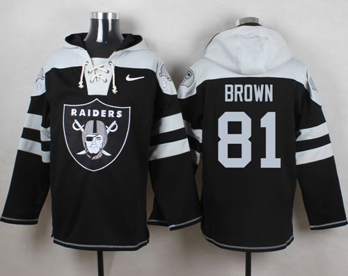 Nike Oakland Raiders #81 Tim Brown Black Player Pullover NFL Hoodie