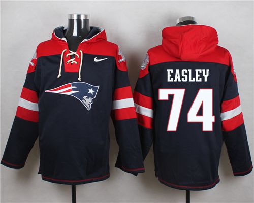 Nike New England Patriots #74 Dominique Easley Navy Blue Player Pullover NFL Hoodie