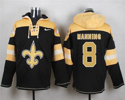 Nike New Orleans Saints #8 Archie Manning Black Player Pullover NFL Hoodie