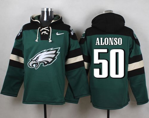 Nike Philadelphia Eagles #50 Kiko Alonso Midnight Green Player Pullover NFL Hoodie