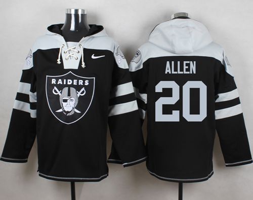 Nike Oakland Raiders #20 Nate Allen Black Player Pullover NFL Hoodie