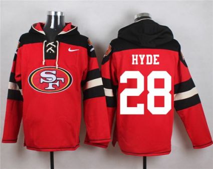 Nike San Francisco 49ers #28 Carlos Hyde Red Player Pullover NFL Hoodie