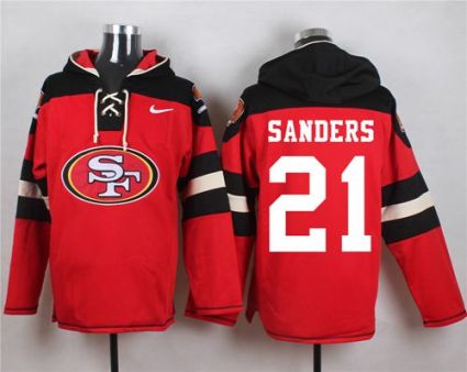 Nike San Francisco 49ers #21 Deion Sanders Red Player Pullover NFL Hoodie