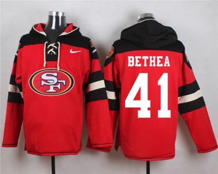 Nike San Francisco 49ers #41 Antoine Bethea Red Player Pullover NFL Hoodie
