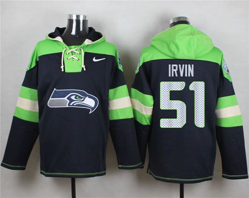 Nike Seattle Seahawks #51 Bruce Irvin Steel Blue Player Pullover NFL Hoodie
