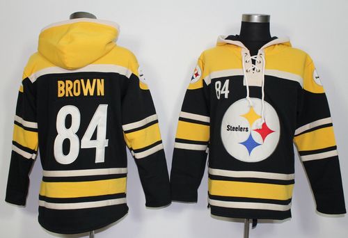 Nike Pittsburgh Steelers #84 Antonio Brown Black Sawyer Hooded Sweatshirt NFL Hoodie