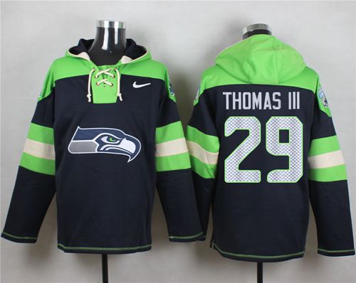 Nike Seattle Seahawks #29 Earl Thomas III Steel Blue Player Pullover NFL Hoodie